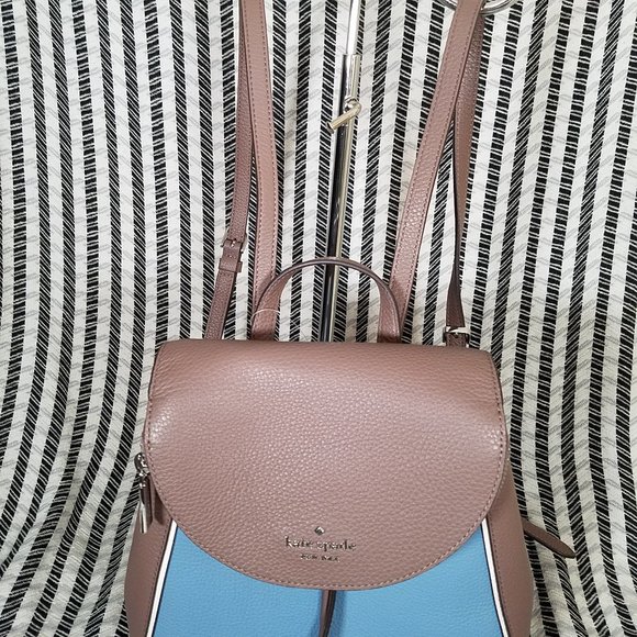 kate Spade Leila Medium  Blue Backpack Colorblock - Picture 4 of 13
